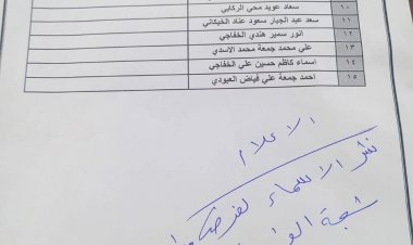 #تعميم على الأسماء المدرجة اسمائهم ادناه مراجعة شعبة الواردات. #إعلام_مديرية_بلدية_الناصرية